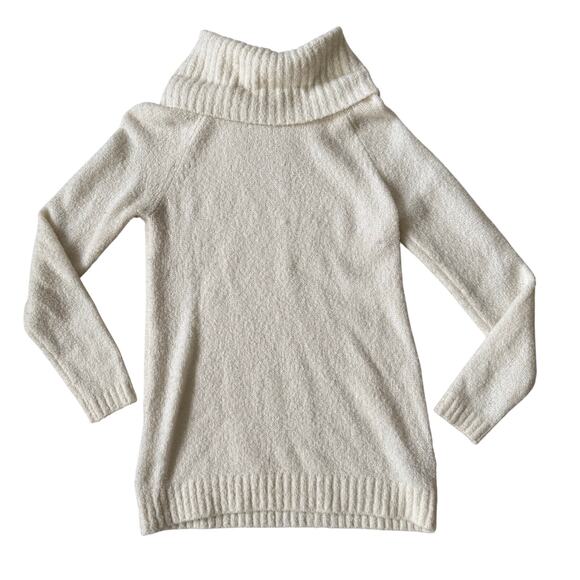 LL Bean Women’s Wool Blend Cream Thin Knit Turtleneck Long Sleeve Sweater Small - Picture 3 of 12
